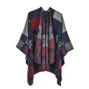 Sciarpa-mantella da donna, spessa ed extra large con spacchi, perfetta per l'autunno e l'inverno.