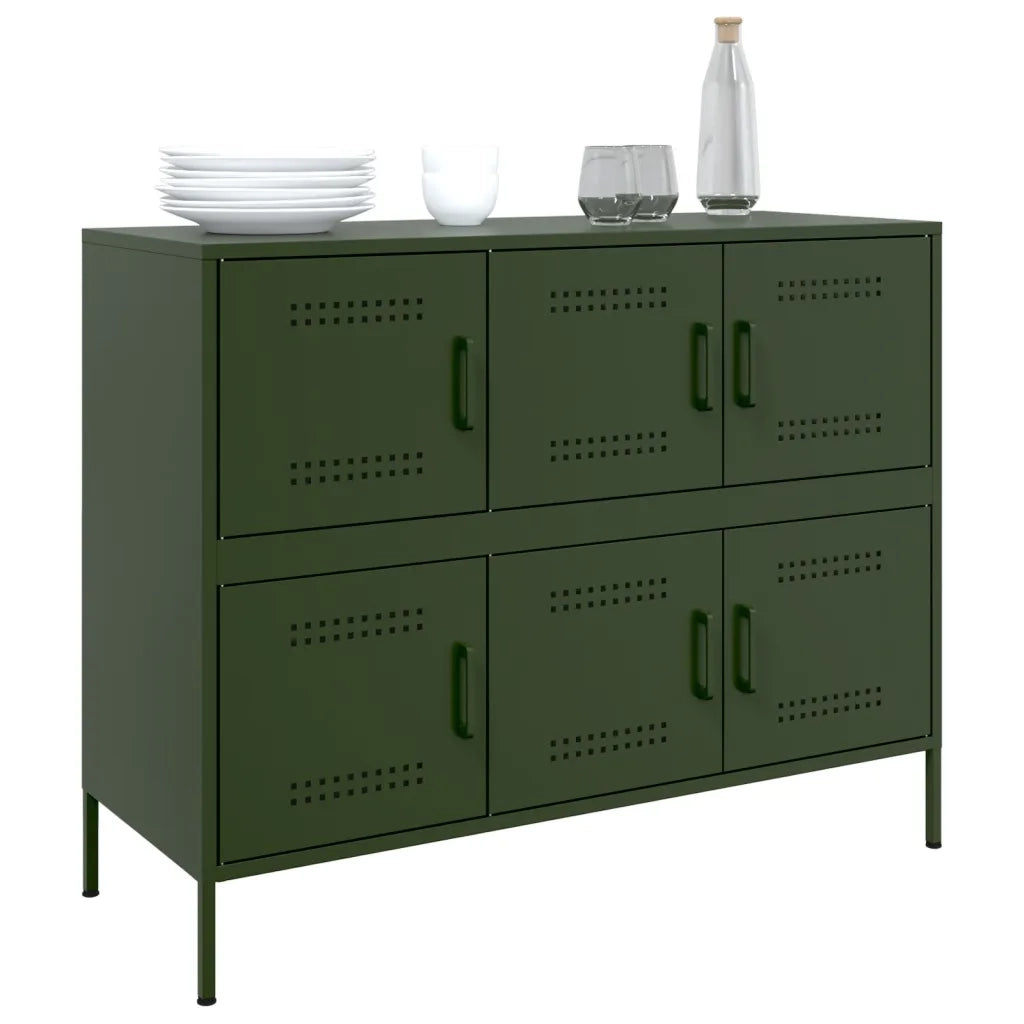 Credenza Verde Oliva 100,5x39x79 cm in Acciaio