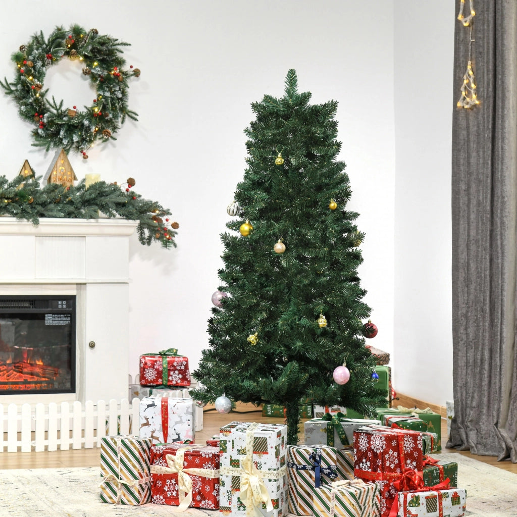 Albero di Natale Artificiale 150 cm Verde ¨C zephmum ¨C PVC Ign¨ªfugo Base Pieghevole