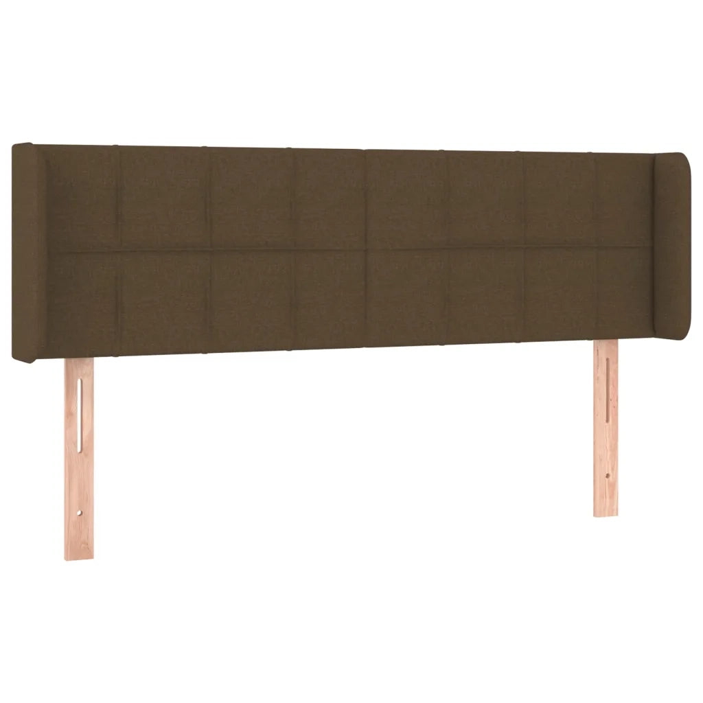 Testiera | Testata ad Orecchio Marrone Scuro 147x16x78/88 cm in Tessuto
