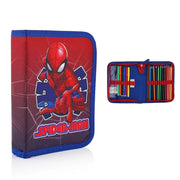 Trade Shop - Astuccio A 1 Zip Cerniera Riempito Grafica Spiderman Con Cancelleria Scuola Bambini 958204 -