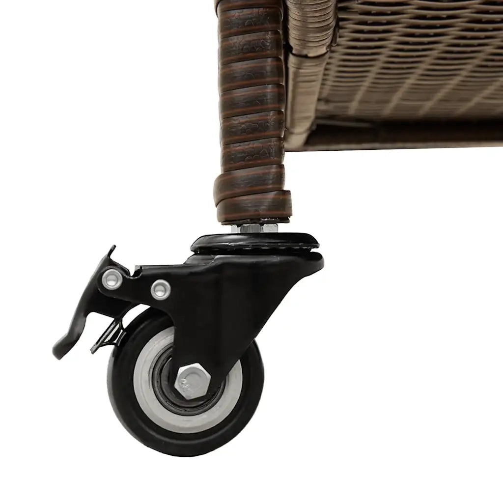 Contenitore da Giardino con Ruote Marrone Polyrattan CFW3711719