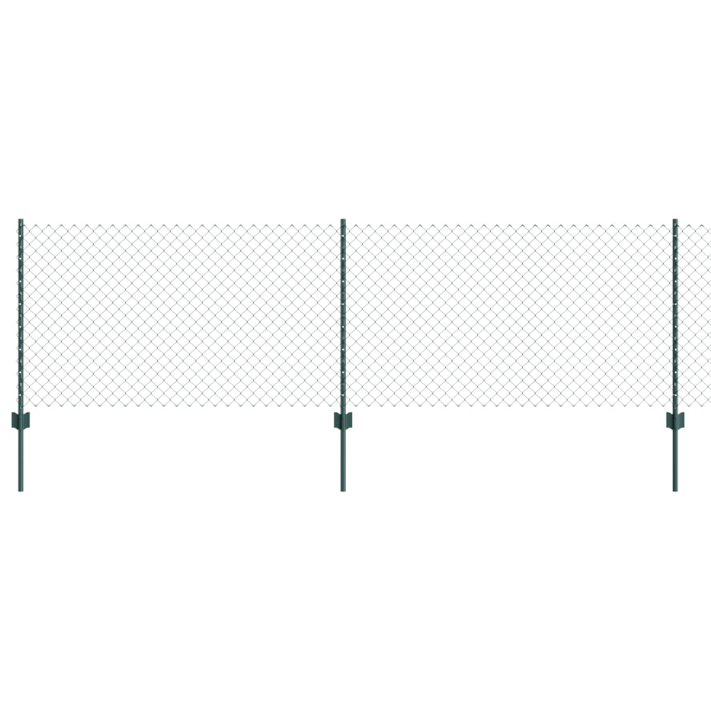 Recinzione a Maglie con 10 U Post Verde 0.8x10 m Acciaio