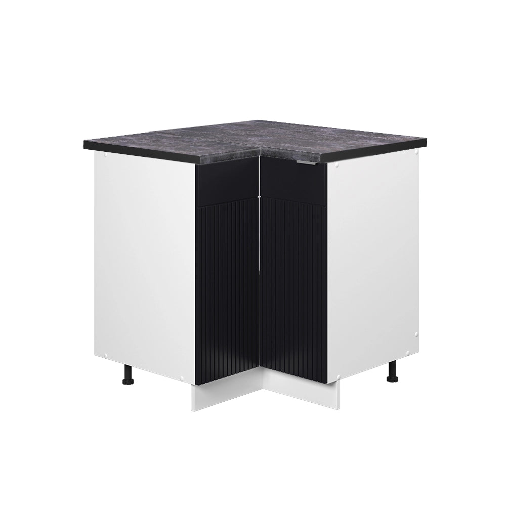 Mobile ad angolo cucina Fame-Line Nero rigato/Bianco 80.5 cm, PL Antracite Vicco