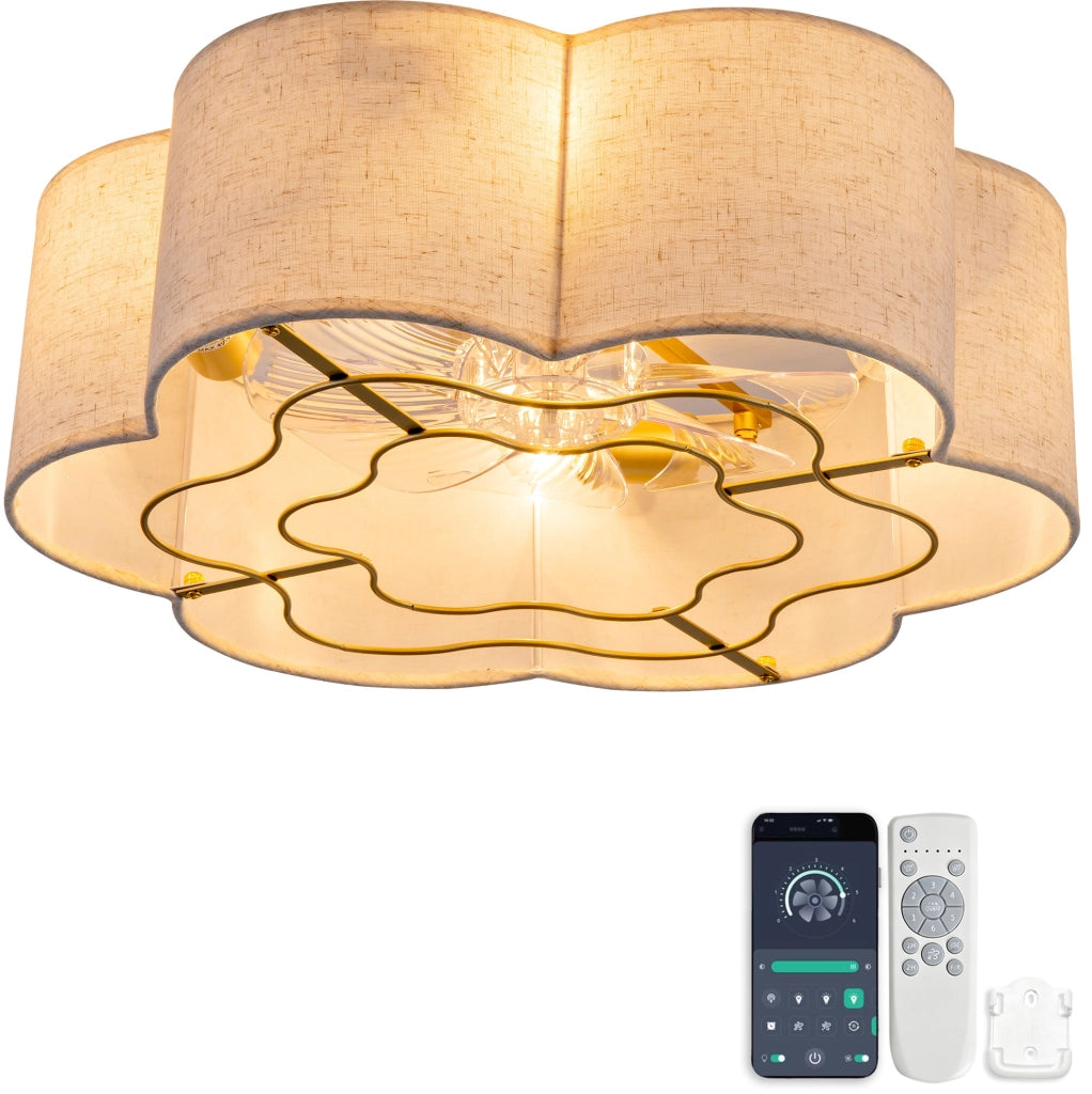 Ventilatore da soffitto ULEVR con luce, 4 attacchi E26, controllo App e telecomando, 6 velocit¨¤, rame