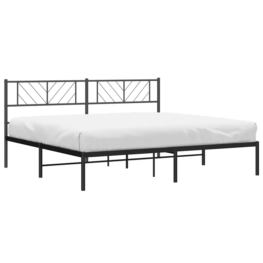 Giroletto con Testiera in Metallo Nero 193x203 cm