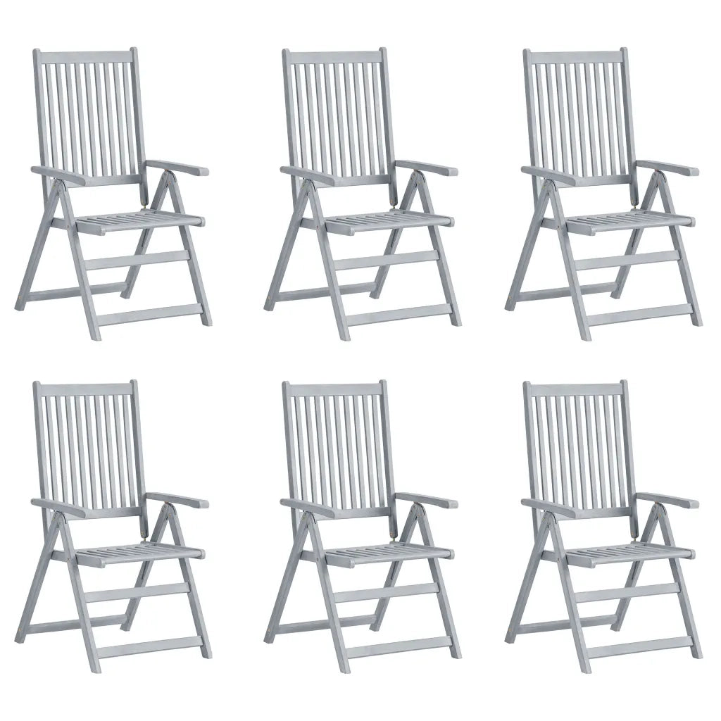 Sedie da Giardino Reclinabili 6 pz con Cuscini Massello Acacia cod mxl 8419