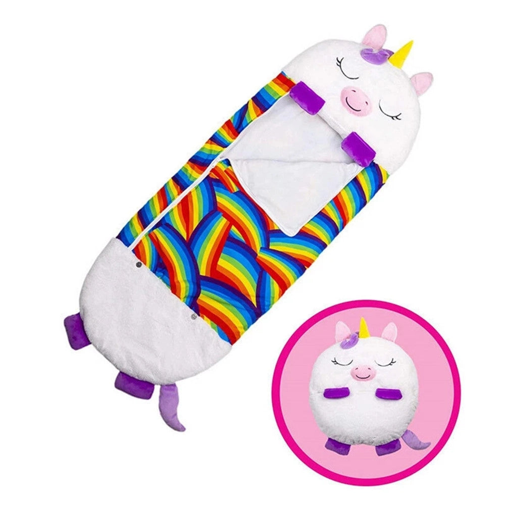 Trade Shop - Sacco A Pelo Per Bambini Con Cuscino Morbido Confortevole Pieghevole 2in1 Campeggio Casa -