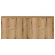 Mobile lavabo da bagno con doppio contenitore 1 anta e 4 cassetti 140 x 60 x 40 cm finitura rovere 03_0009974