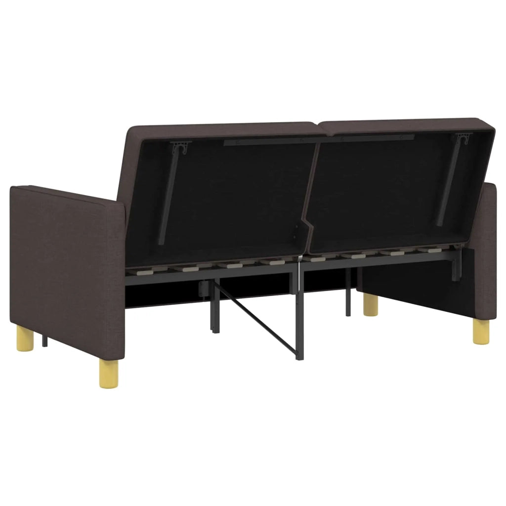 Divano Letto Estraibile Marrone Scuro Tessuto 42033342