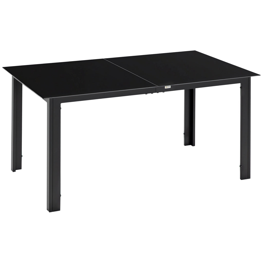 Tavolo da giardino 6 posti ¨C zephmum ¨C Nero vetro temperato 150x90x74 cm