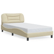 Letto singolo | Letto per adulti | Giroletto senza Materasso Hvar Crema 100x200 cm in Tessuto