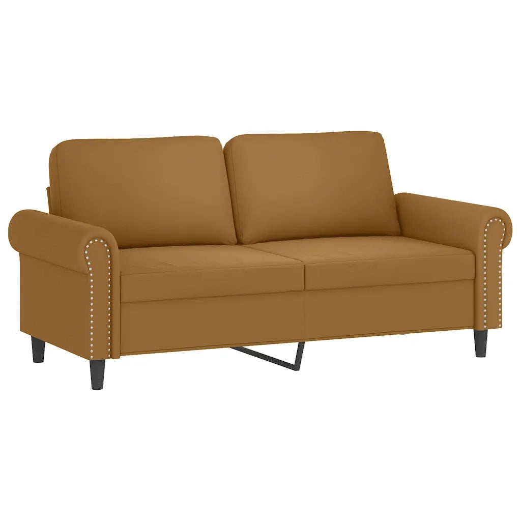 Set di Divani 2 pz con Cuscini Marrone in Velluto 3202217