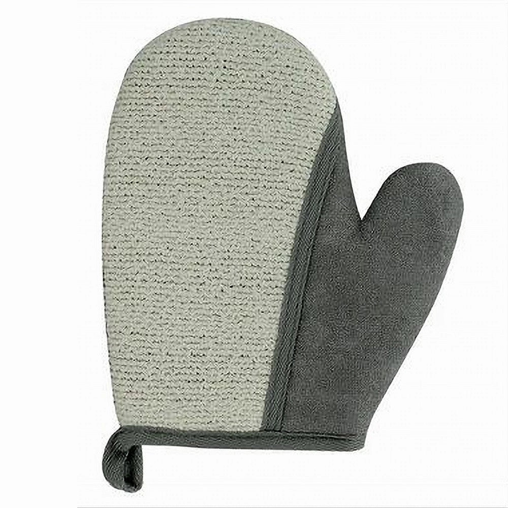 Trade Shop - Guanto Doccia Bagno Esfoliante Per Cura Pulizia Di Pelle Corpo 21cm Grigio 79665 -