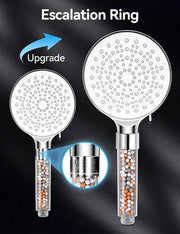 Douchekop e Slang 2M, Douchekop con Alta Pressione con Filtro 6 Modelli di Douchekop con Filtro per Acqua Dura Basso Flusso d'Acqua con Accessori Extra Sostituibili (Bianco)
