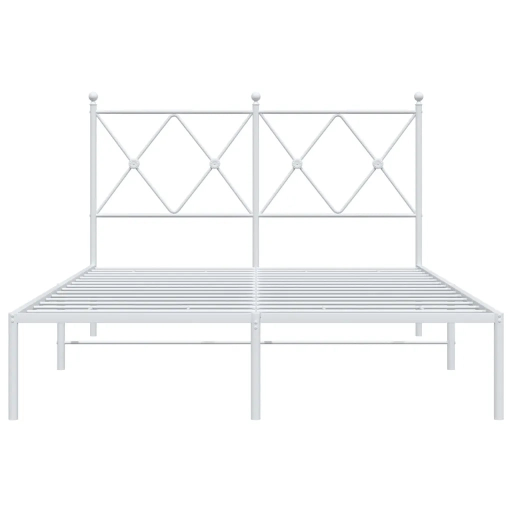 Giroletto con Testiera in Metallo Bianco 120x200 cm 376549