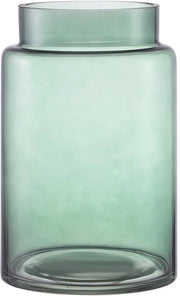 Vaso grande in vetro, vaso in vetro verde per fiori, vasi grandi per fiori per bouquet, vasi alti con apertura ampia per interni, matrimonio, soggiorno, ufficio, matrimonio, tavolo da salotto, 23 cm