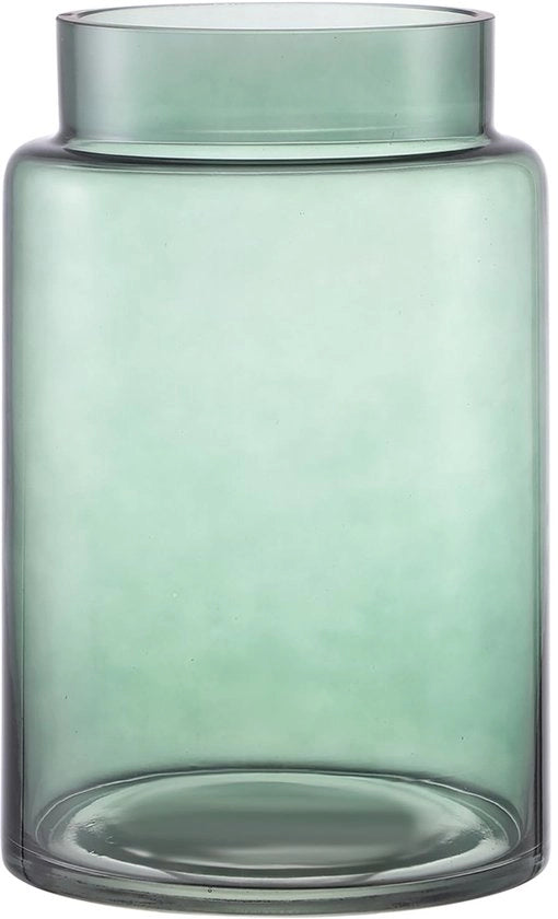 Vaso grande in vetro, vaso in vetro verde per fiori, vasi grandi per fiori per bouquet, vasi alti con apertura ampia per interni, matrimonio, soggiorno, ufficio, matrimonio, tavolo da salotto, 23 cm