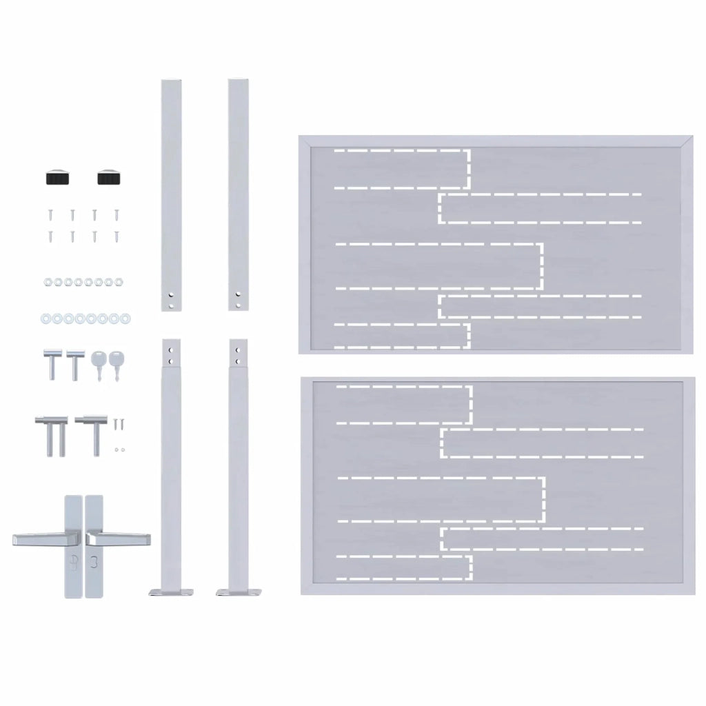 Cancello da giardino Argento 85 x 97 cm Acciaio inossidabile 3402575