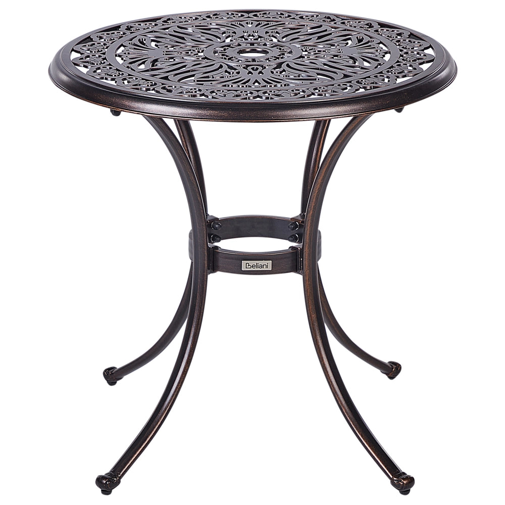 Tavolo da pranzo da giardino marrone alluminio rotondo ø 68 cm Outdoor Vintage
