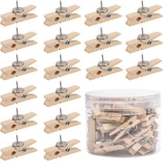 50 pezzi di pinze in legno per bussola - spilli multifunzionali per progetti d'arte, foto e hobby - colore naturale del legno (3,5 cm)