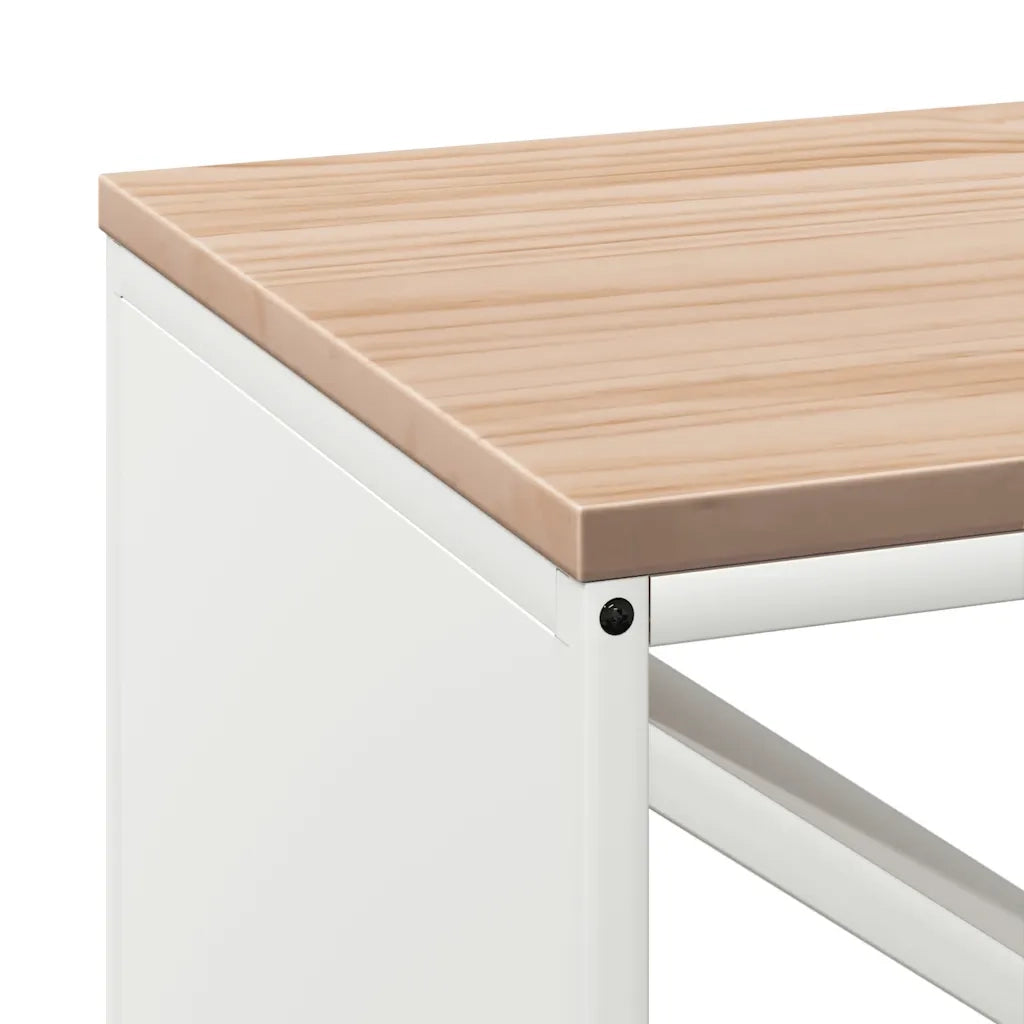 Rastrelliera per Legna da Ardere-Portalegna con Piano Bianca 100x40x60 cm