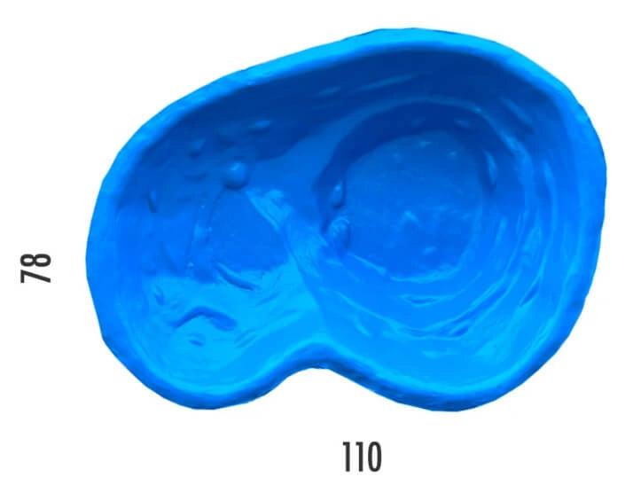 Laghetto Artificiale da Giardino 110x78x28 cm in Polietilene 90 Litri Azzurro