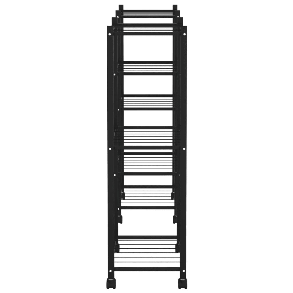 Fioriera di design funzionale su ruote per interni ed esterni 83 x 25 x 83 cm ferro nero 02_0047094