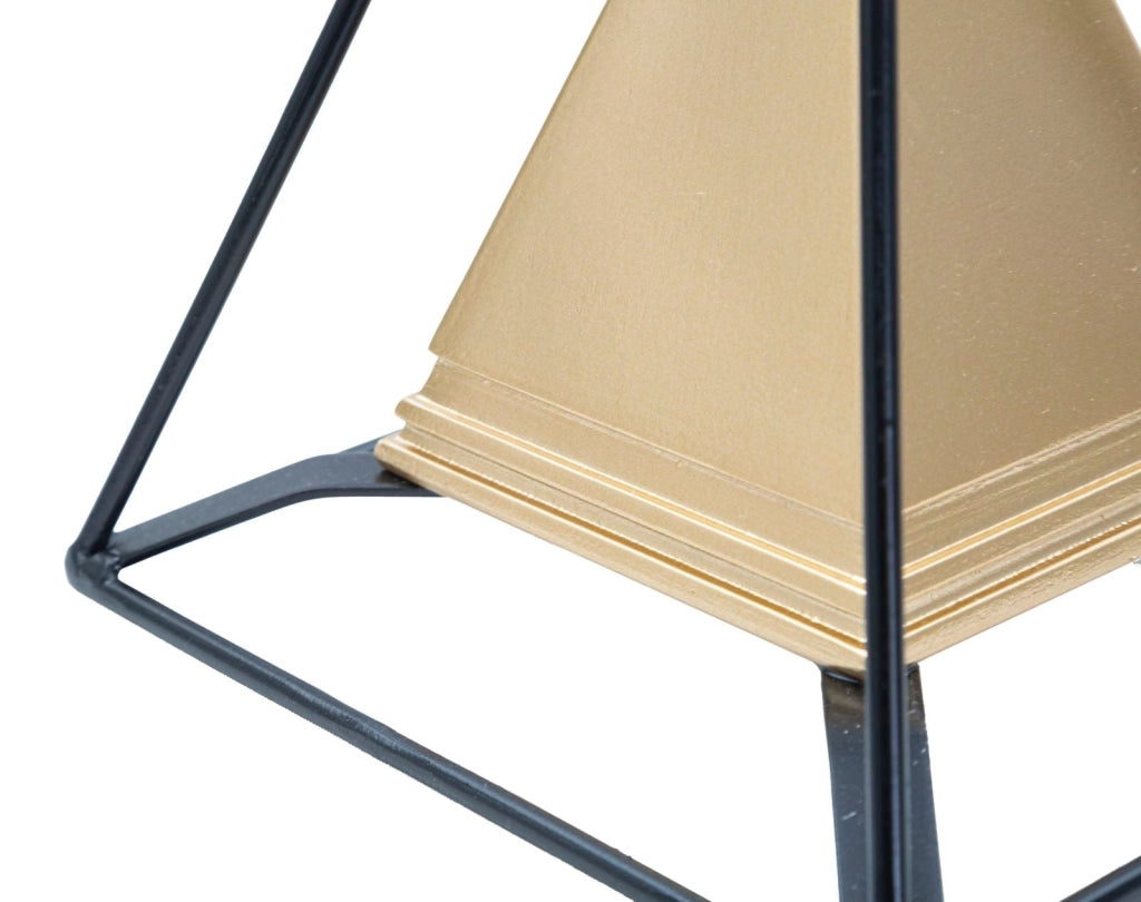 Piramide Oro con Ferro 15x15x21 cm in Poliresina e Ferro