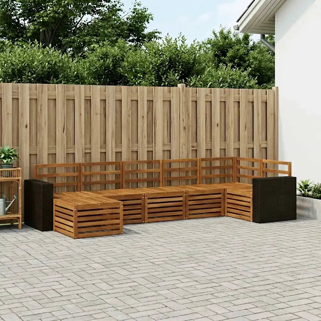 Set divano sezionale 7 pcs Naturale