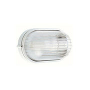 Plafoniera Ovale Muro da Esterno Lampada Parete Gabbia Illuminazione Luce Sovil Formato: Piccola - H 21.3, Colore: Bianco