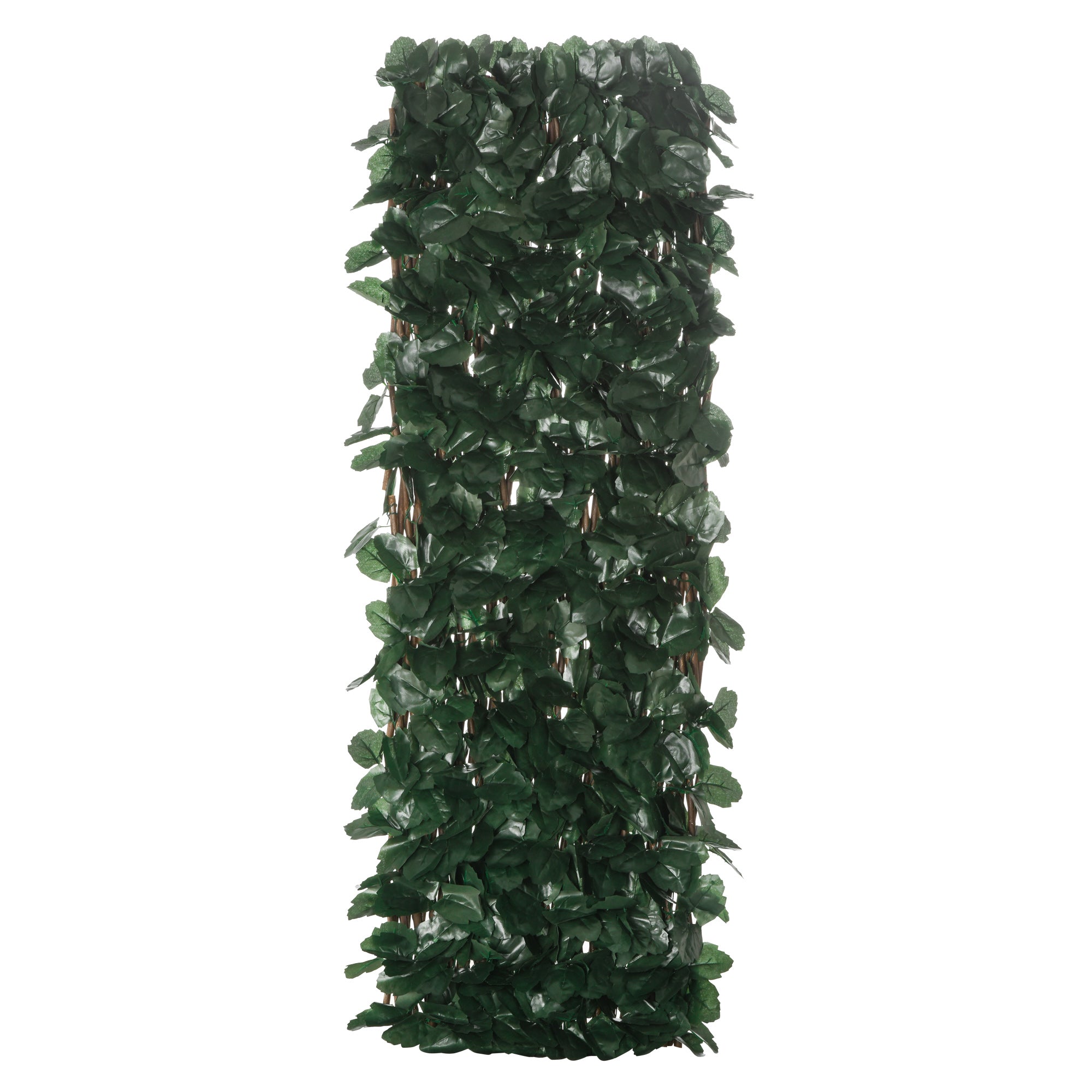 Arella Siepe Sintetica Artificiale a 2 Sezioni 200x100 cm da 356 Foglie di Edera Verde e Marrone