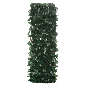Arella Siepe Sintetica Artificiale a 2 Sezioni 200x100 cm da 356 Foglie di Edera Verde e Marrone