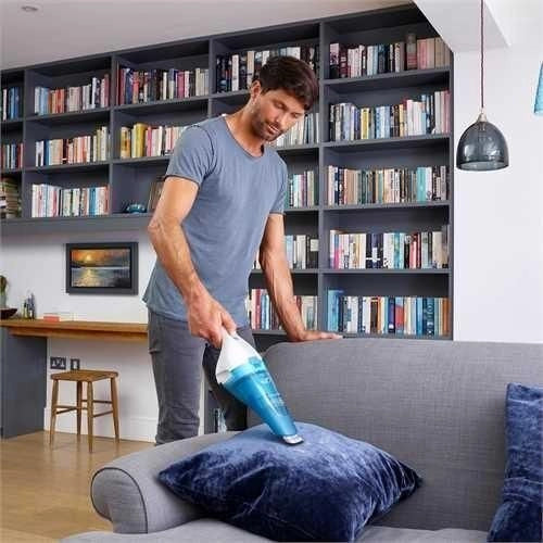 Black+Decker WDC115WA Aspirapolvere Portatile Senza Filo Senza Sacchetto Secco e Bagnato 0,385 L Autonomia 9 min Litio 3,6 V colore Blu Bianco