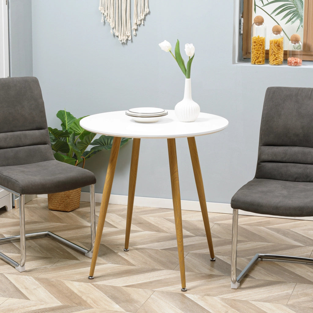 Tavolo da pranzo rotondo per 2 persone ¨C zephmum ¨C bianco, metallo, ?72x75 cm