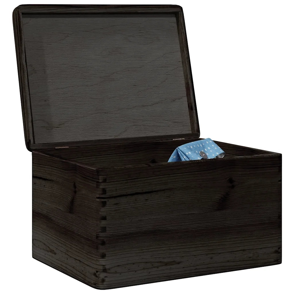 Scatola in Legno con Coperchio Nero 40x30x23cm in Legno di Pino CFW7306997