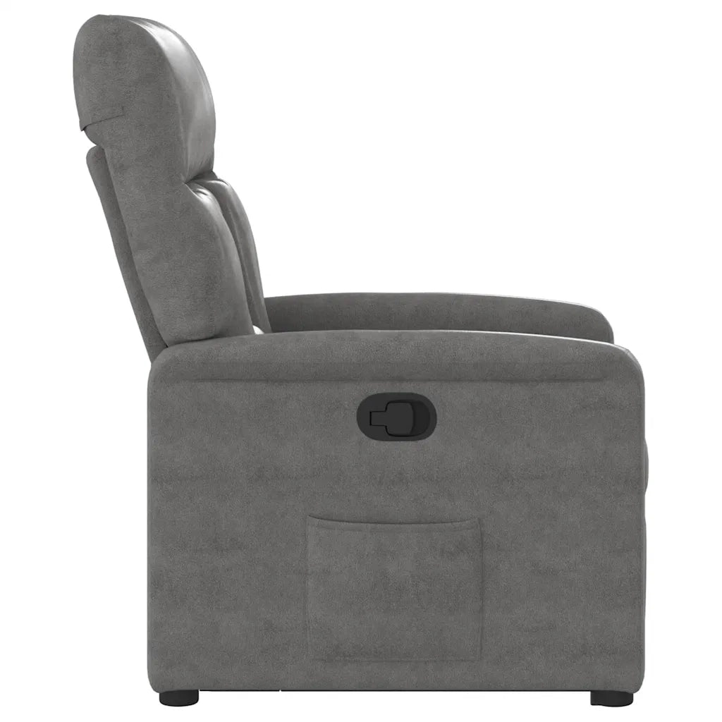 Divano Sedia-Poltrona Alzapersona Reclinabile Grigio Scuro Microfibra