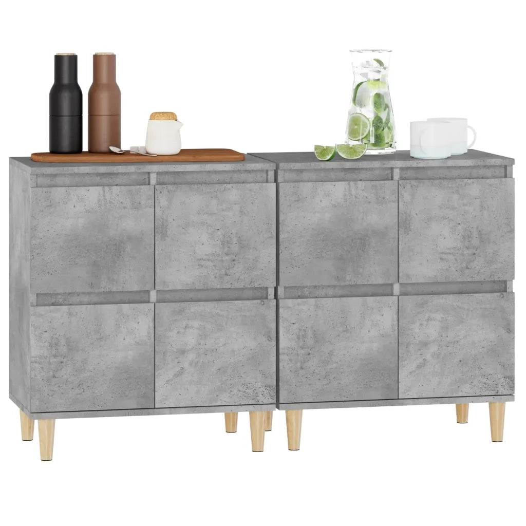 Credenze 2pz Grigio Cemento 60x35x70 cm in Legno Multistrato 3185755