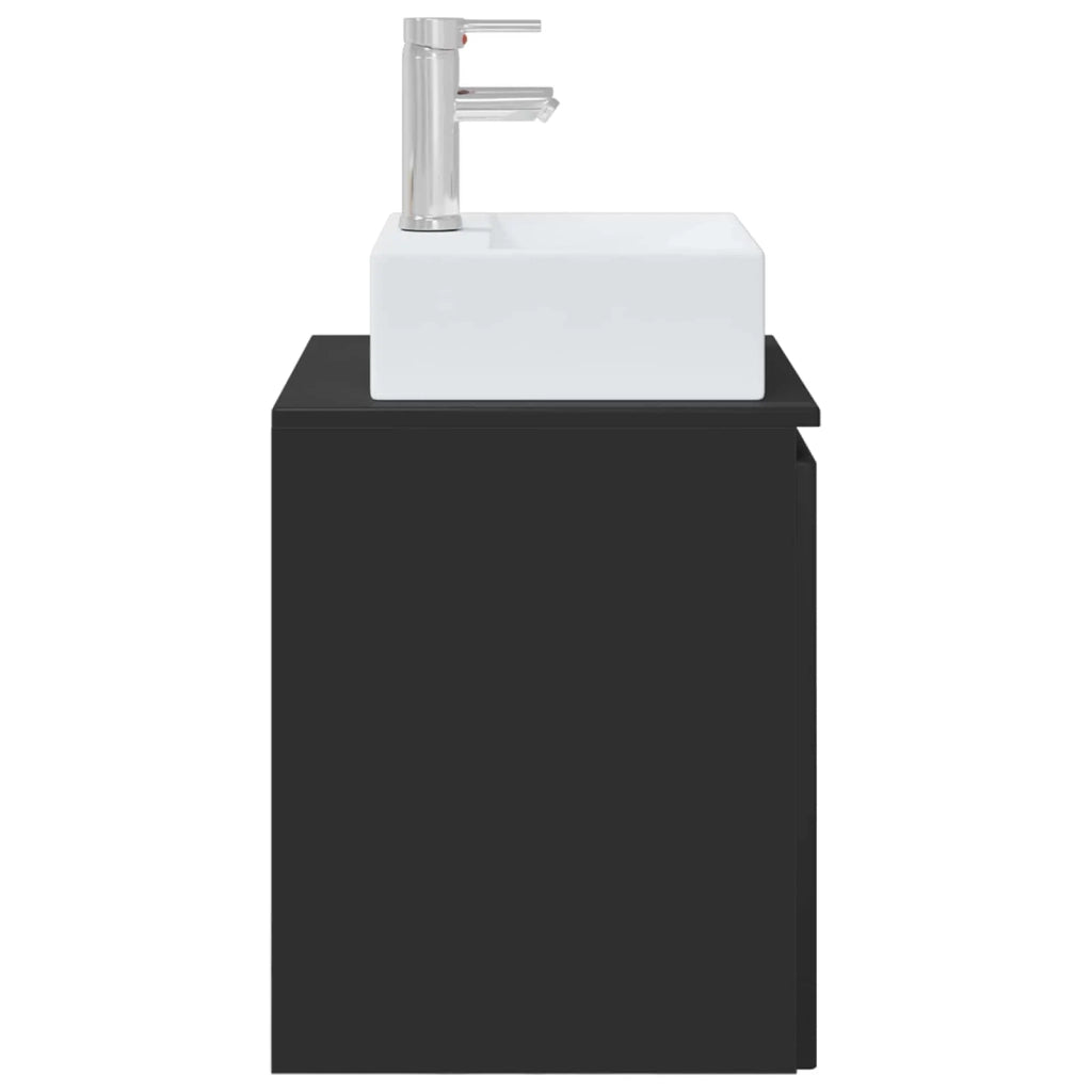 Mobile Lavabo da Parete Nero 49,5 x 41 x 62,5 cm