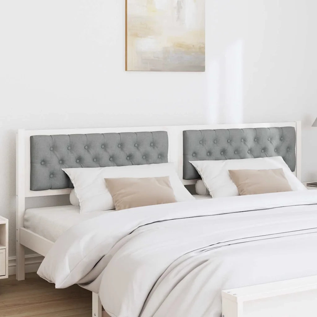 Testiera Bianco e grigio chiaro 200 cm Legno di pino massello 878993