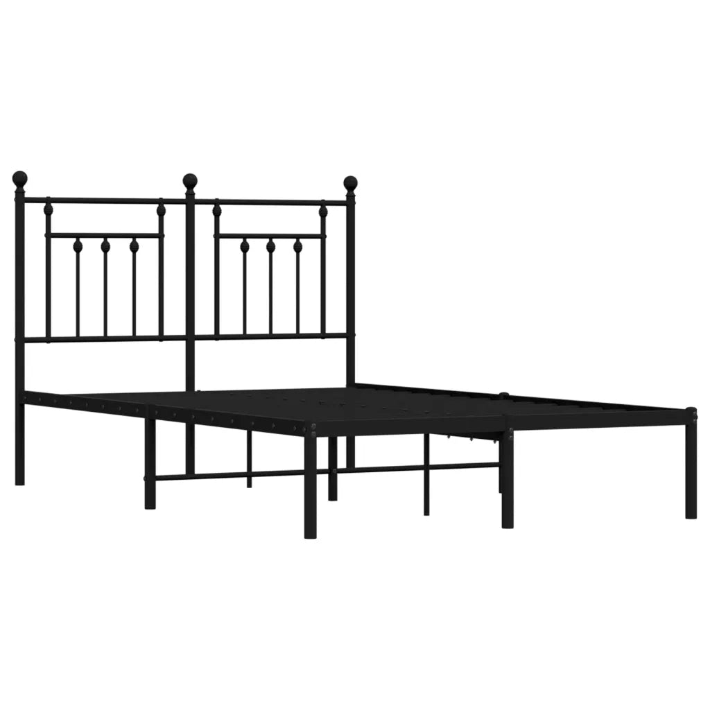 Giroletto con Testiera in Metallo Nero 120x190 cm