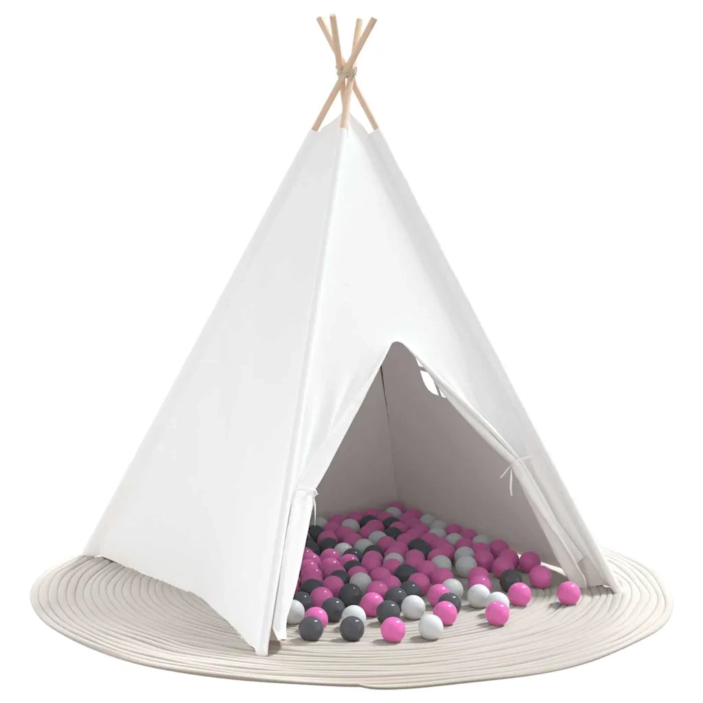 Tenda Teepee-Tenda da campeggio Bianco 120 x 120 x 150 cm Tessuto e Plastica 383167