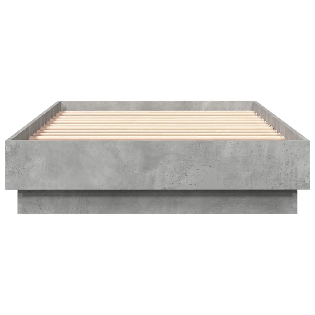 Letto singolo | Letto per adulti | Giroletto con LED Grigio Cemento 75x190 cm