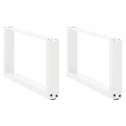 Gambe per Tavolino da CaffÃ¨ a Forma di U 2 pz Bianche 70x(30-31) cm Acciaio