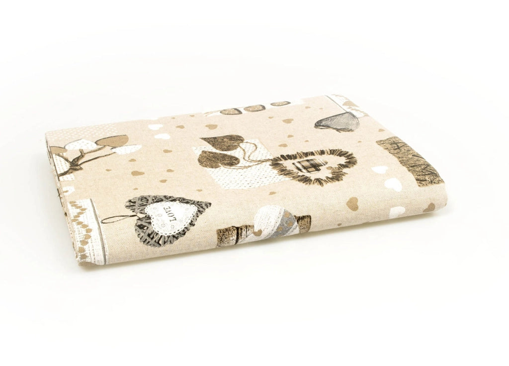 Telo Arredo Granfoulard Copritutto Cotone Made Italy Vari Disegni Arredatutto Copriletto Multiuso - 2 Piazze - Holly Beige