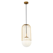 Maytoni Sospensione contemporanea Telford 1 luce E27 oro metallo diffusore vetro