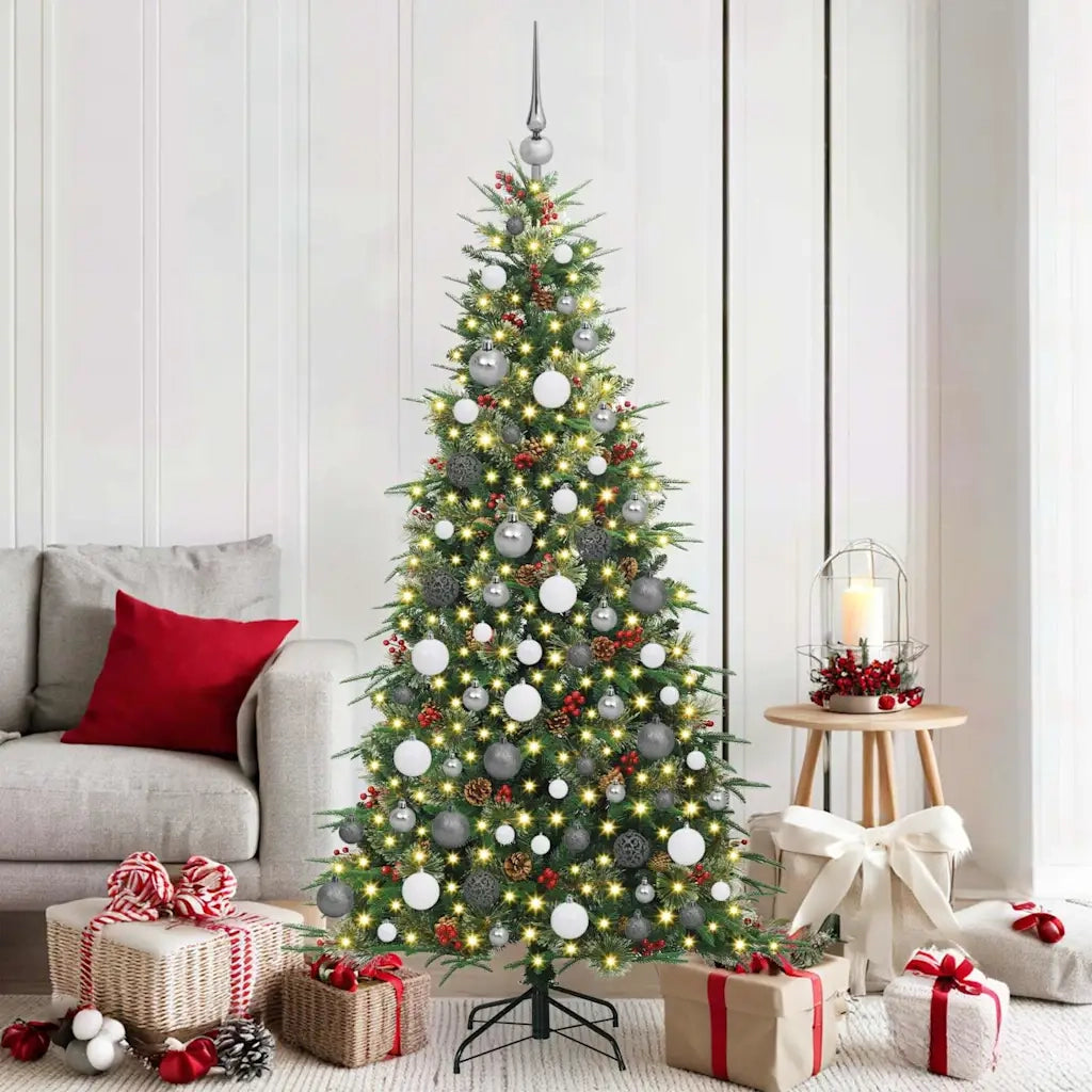 Albero di Natale Artificiale con Rami Pieghevoli Verde 180 cm 3397418