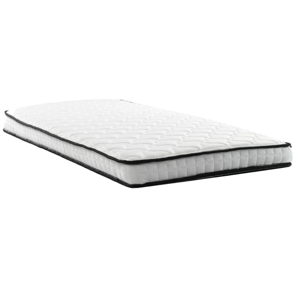Materasso a molle 90x190 cm; spessore 10 cm; bianco; con design ergonomico e consegna arrotolata
