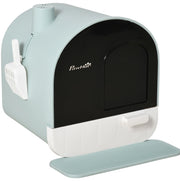 Toilette chiusa per gatti 43x44x47 cm in plastica verde con coperchio