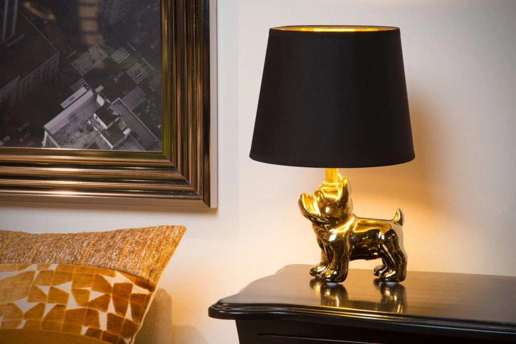 Lampada da tavolo Lucide Sir Winston oro/nera E14 40W